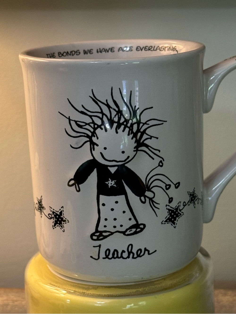 Enesco White and Black 'Teacher' Marci—Children of the Inner Light Ceramic Mug